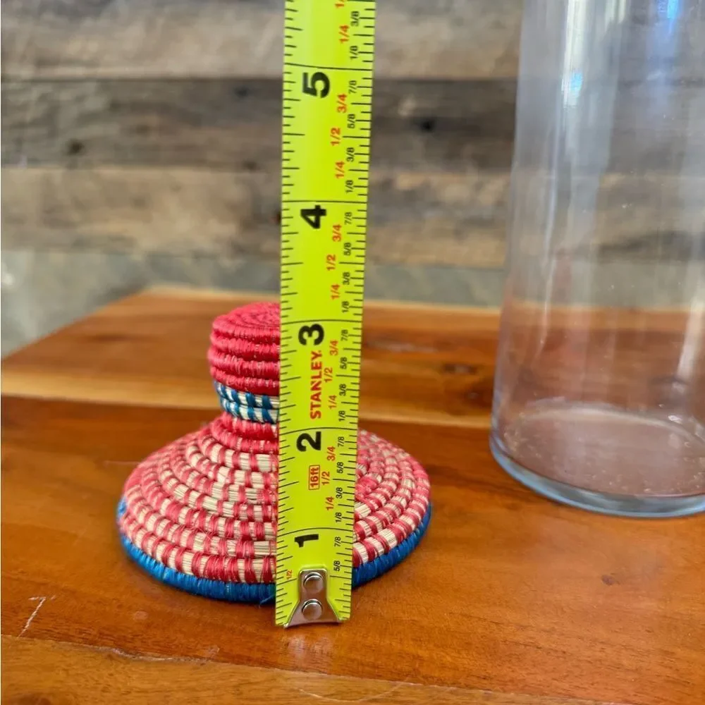 Colorful Woven Basket with Lid
